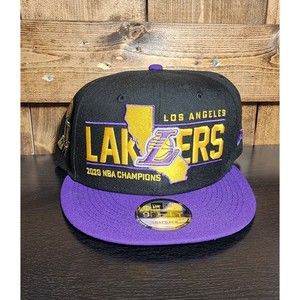 Los Angeles Lakers NBA Champions 9FIFTY 2Tone Statehood Snapback Hat by New Era